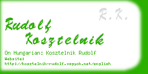 rudolf kosztelnik business card